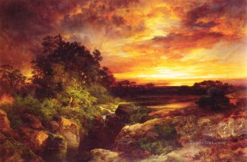 An Arizona Sunset Near the Grand Canyon Rocky Mountains School Thomas Moran Oil Paintings